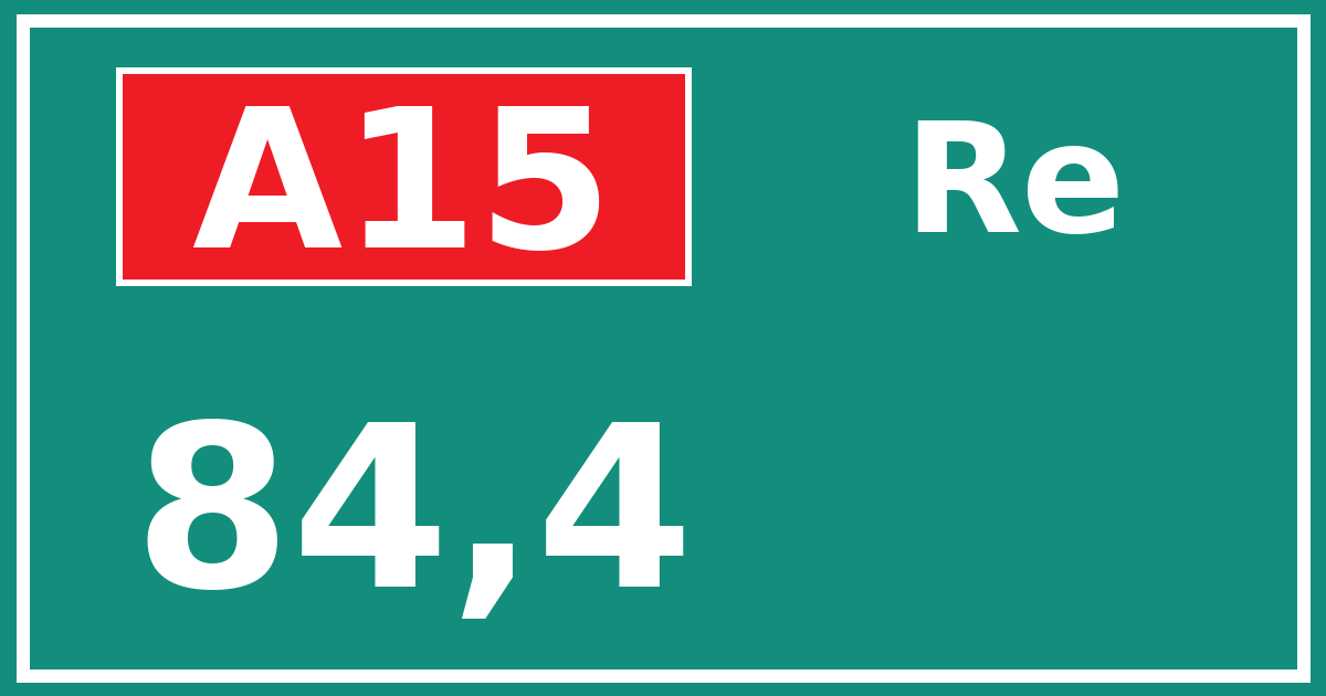 Hectometerbord A15 84,4 zijde Re