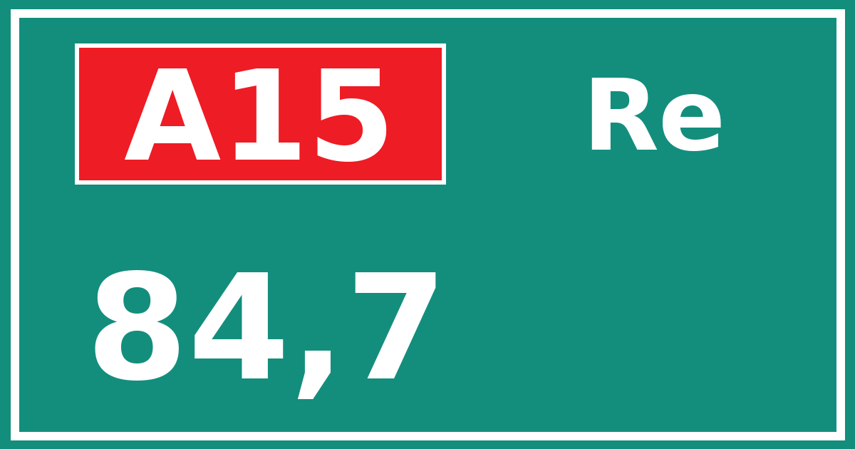 Hectometerbord A15 84,7 zijde Re