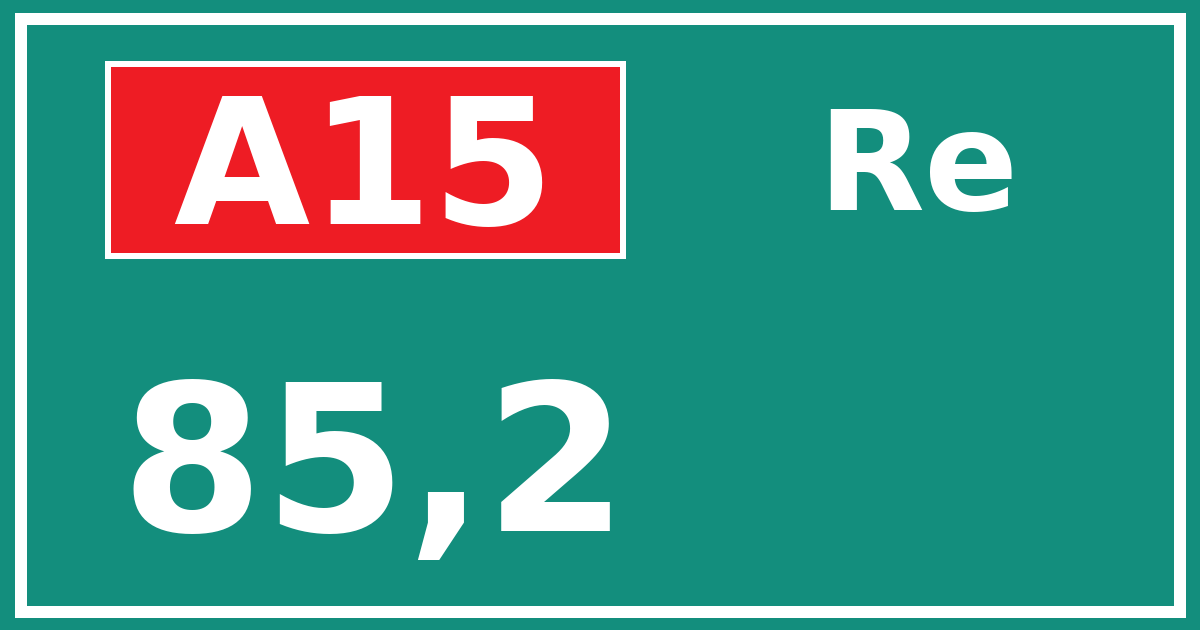 Hectometerbord A15 85,2 zijde Re