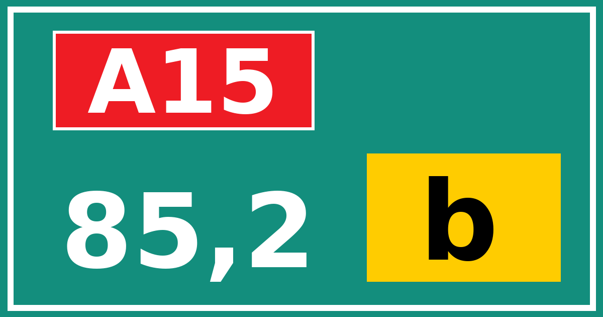 Hectometerbord A15 85,2 letter b