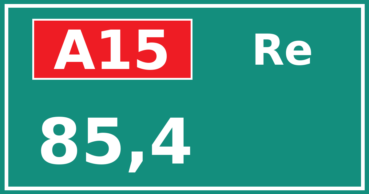 Hectometerbord A15 85,4 zijde Re