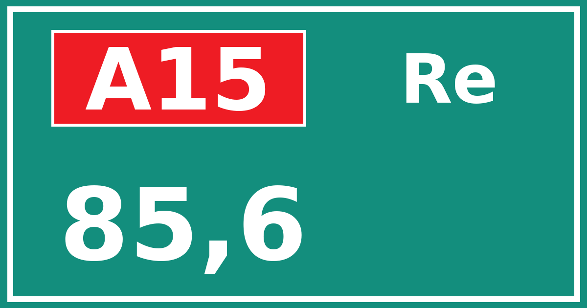 Hectometerbord A15 85,6 zijde Re