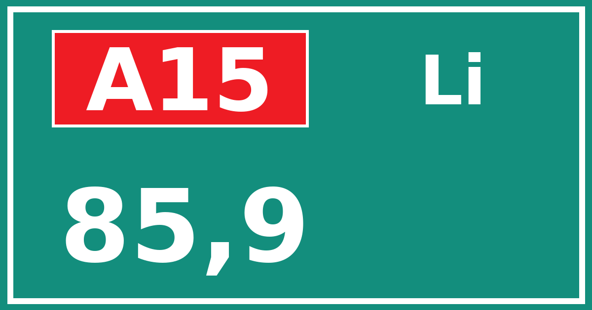 Hectometerbord A15 85,9 zijde Li