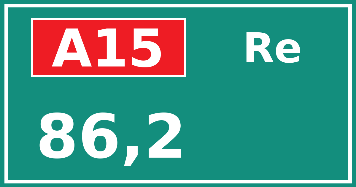 Hectometerbord A15 86,2 zijde Re
