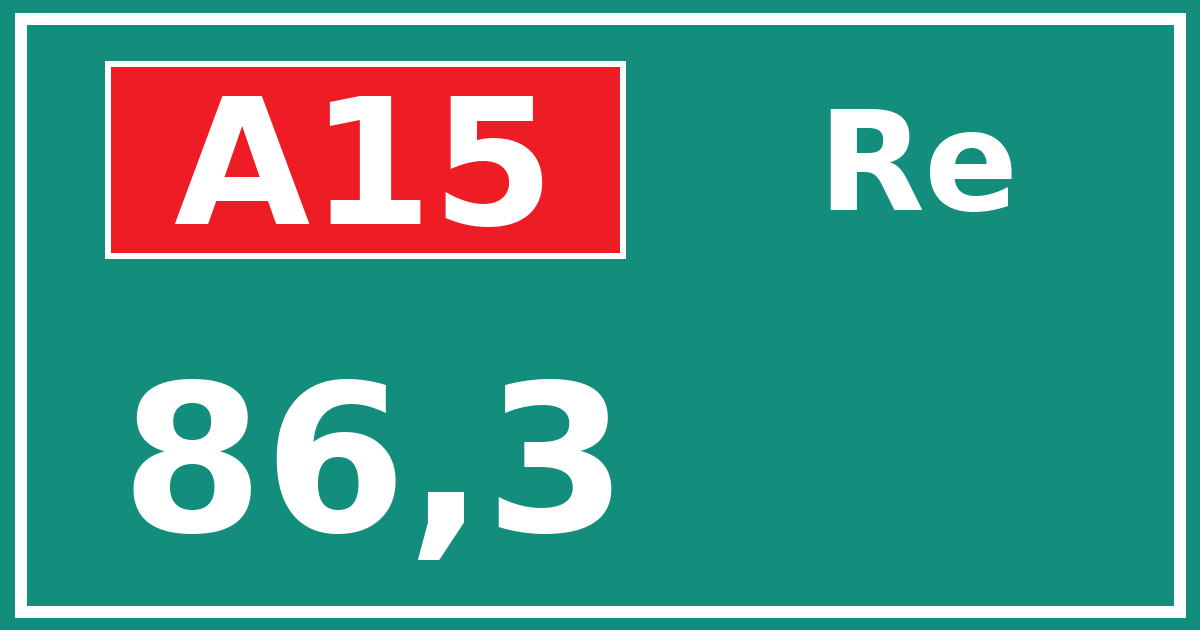 Hectometerbord A15 86,3 zijde Re