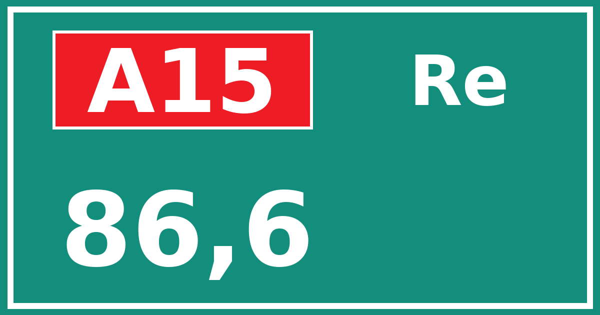 Hectometerbord A15 86,6 zijde Re