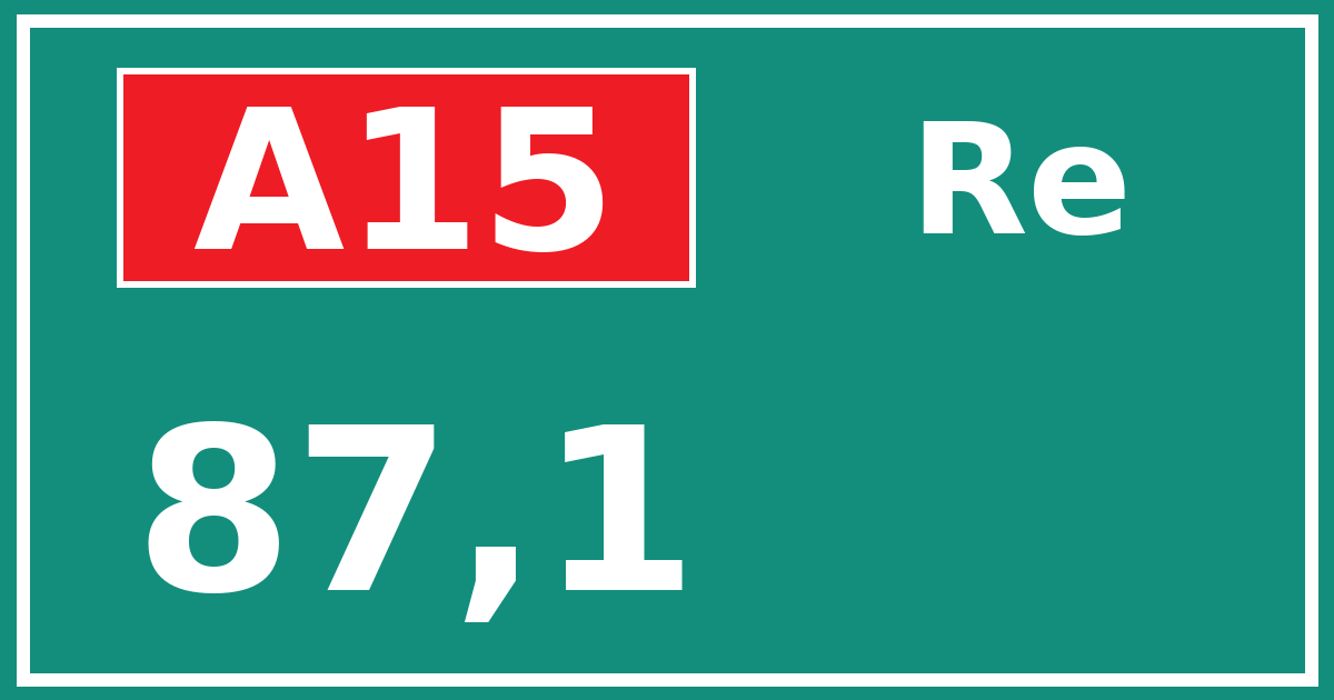 Hectometerbord A15 87,1 zijde Re