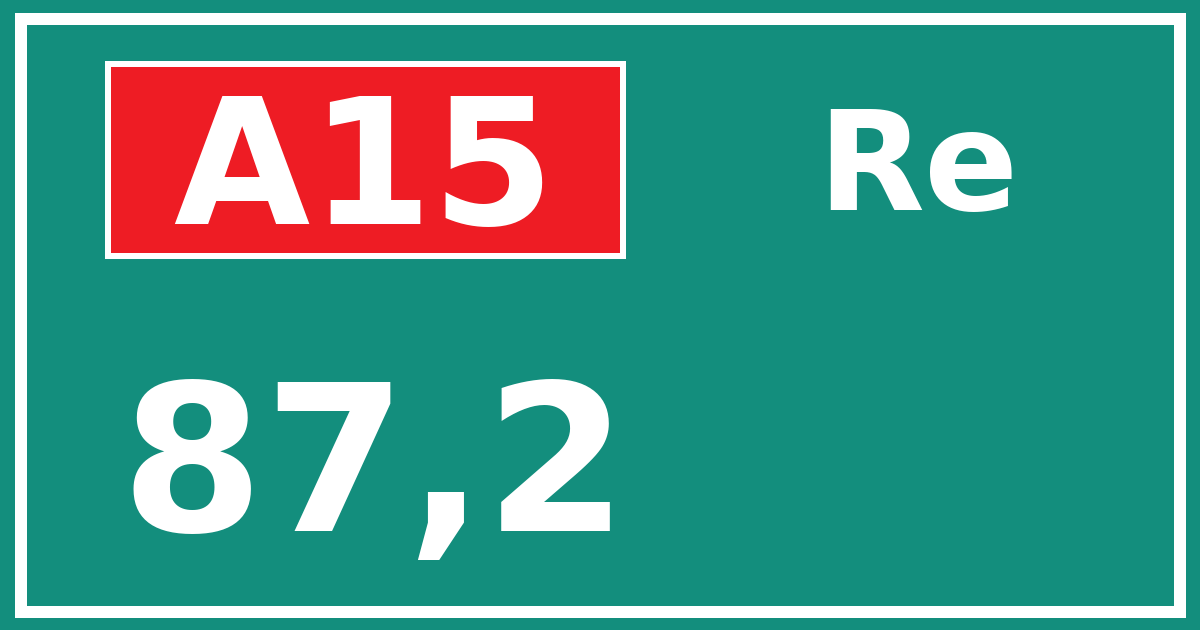 Hectometerbord A15 87,2 zijde Re
