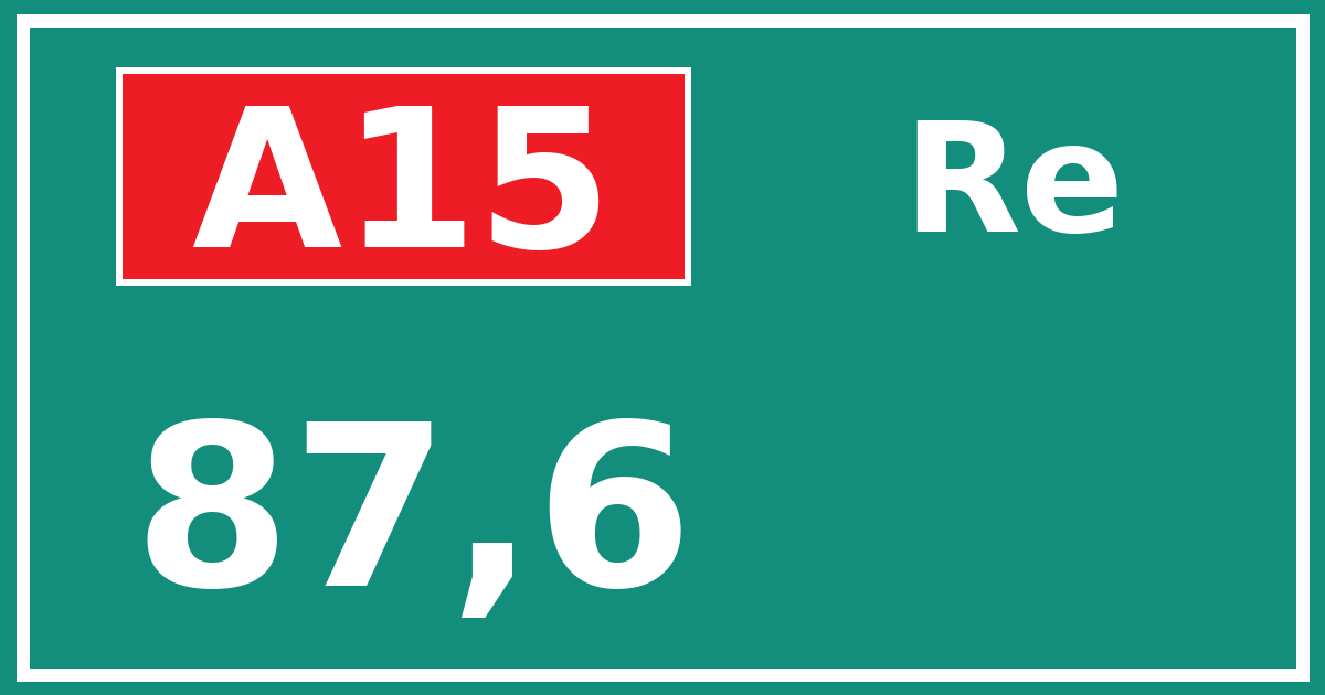 Hectometerbord A15 87,6 zijde Re