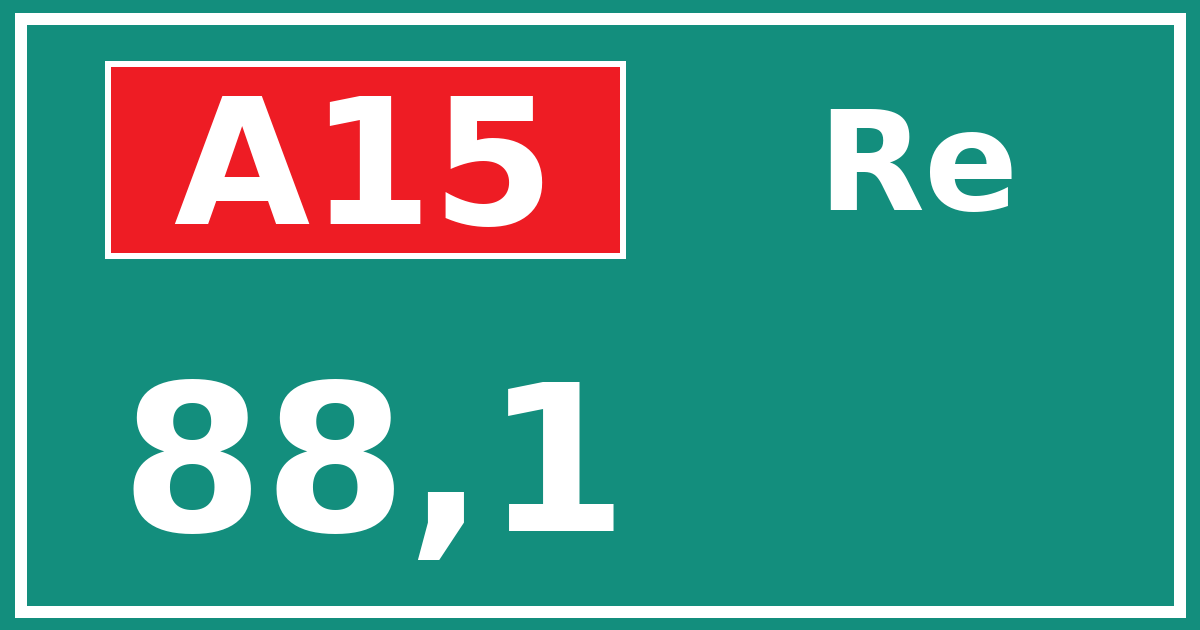 Hectometerbord A15 88,1 zijde Re