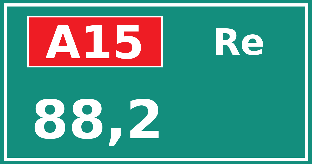 Hectometerbord A15 88,2 zijde Re