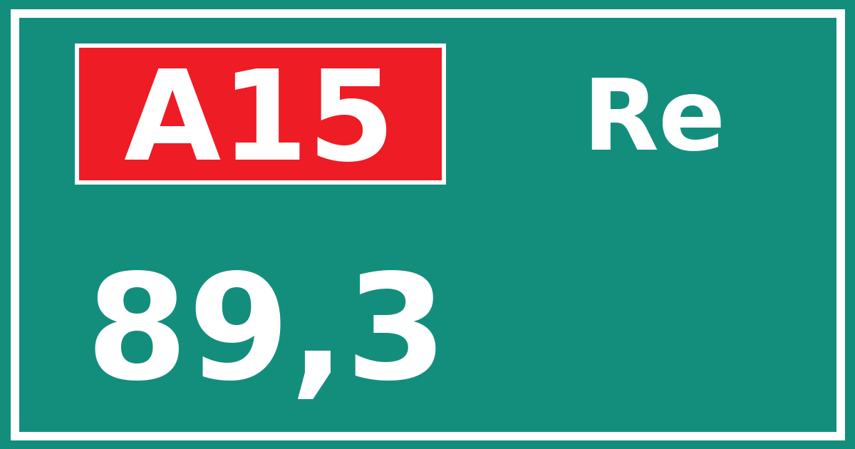 Hectometerbord A15 89,3 zijde Re