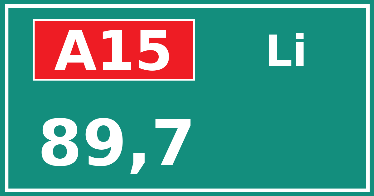 Hectometerbord A15 89,7 zijde Li