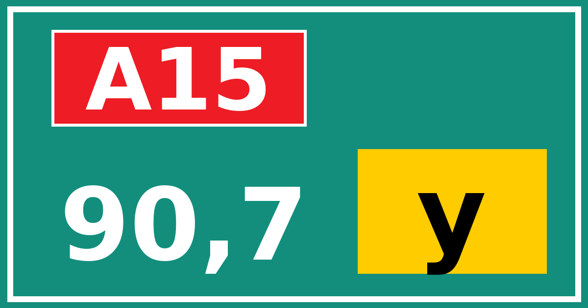Hectometerbord A15 90,7 letter y