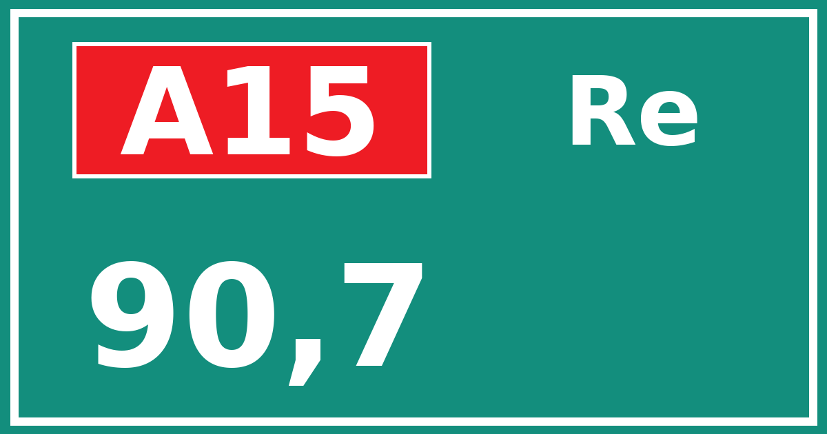 Hectometerbord A15 90,7 zijde Re