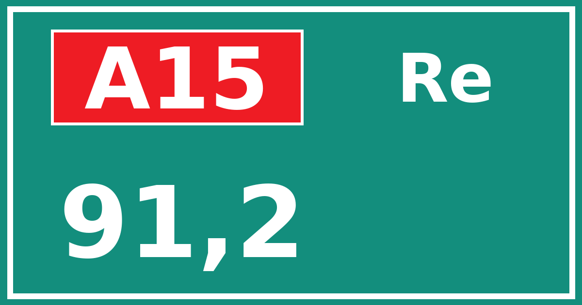 Hectometerbord A15 91,2 zijde Re