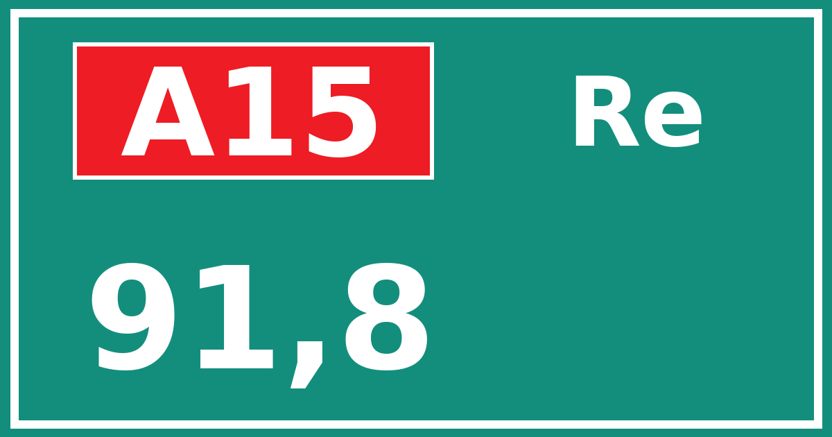 Hectometerbord A15 91,8 zijde Re