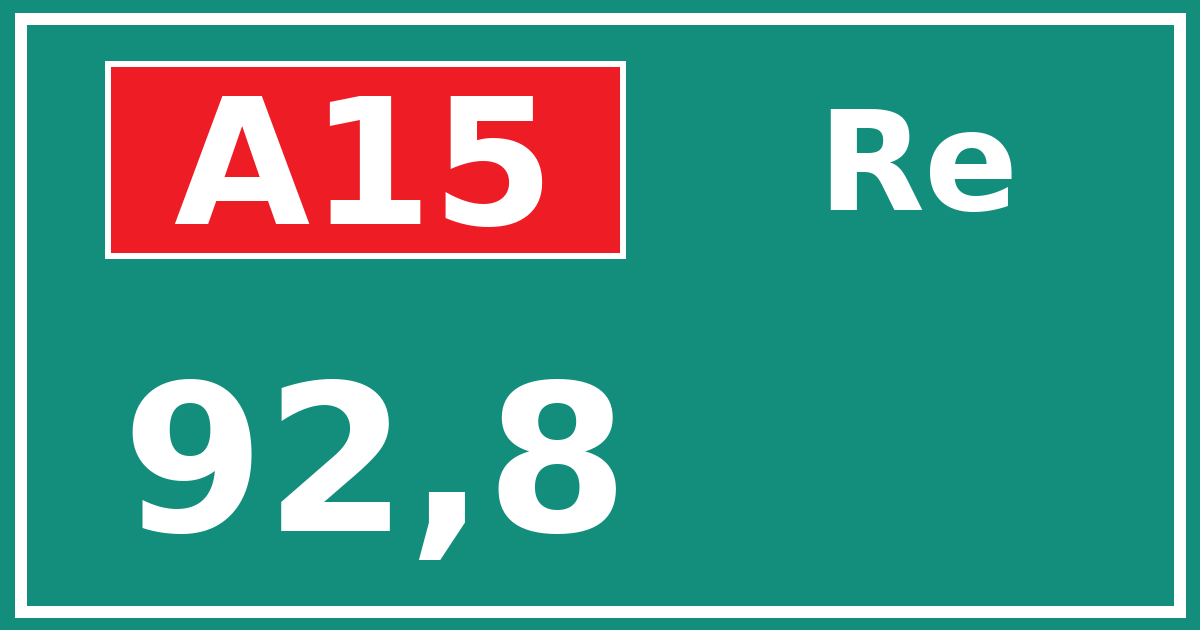 Hectometerbord A15 92,8 zijde Re