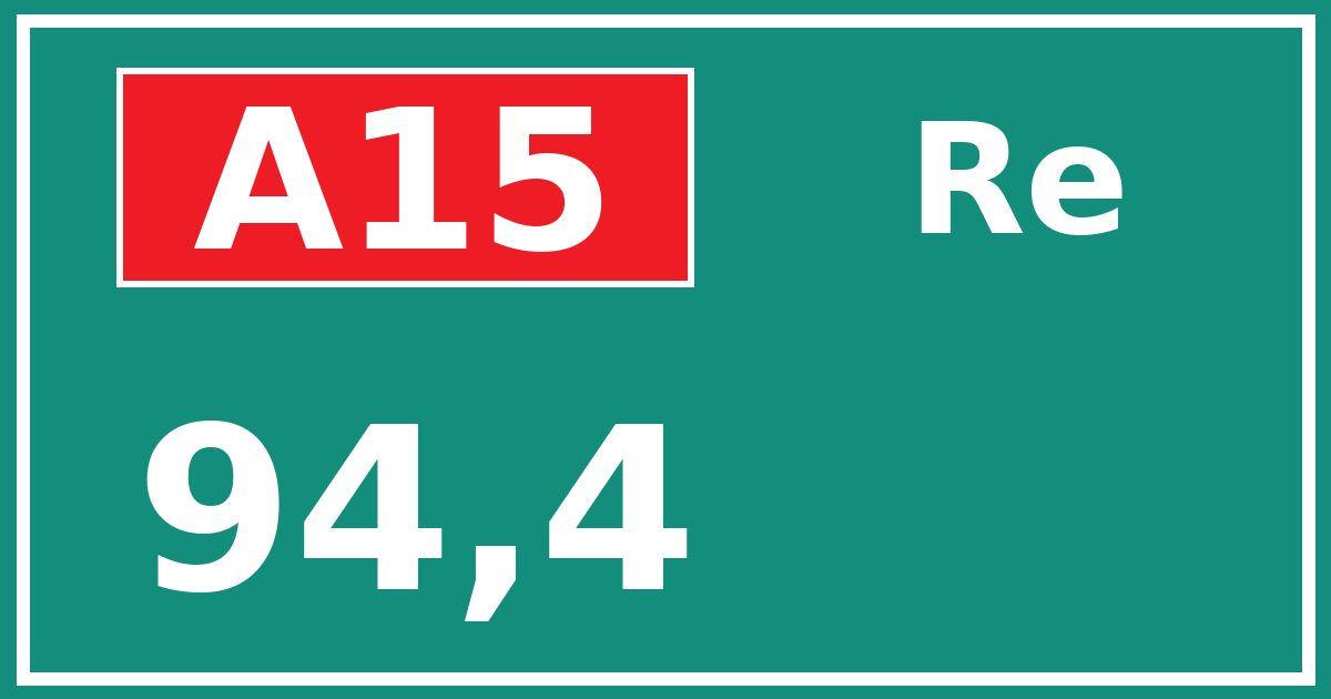Hectometerbord A15 94,4 zijde Re