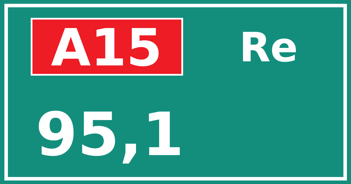 Hectometerbord A15 95,1 zijde Re