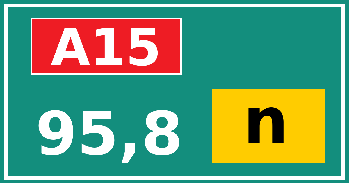 Hectometerbord A15 95,8 letter n