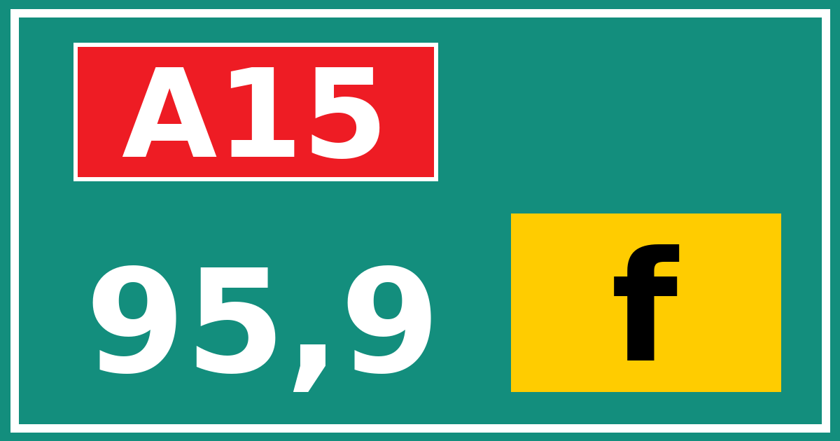 Hectometerbord A15 95,9 letter f