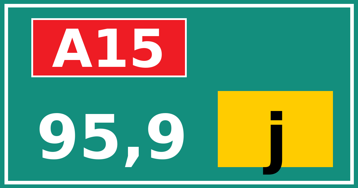 Hectometerbord A15 95,9 letter j