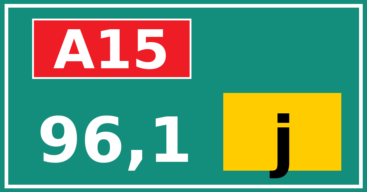 Hectometerbord A15 96,1 letter j