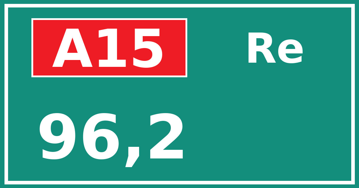 Hectometerbord A15 96,2 zijde Re