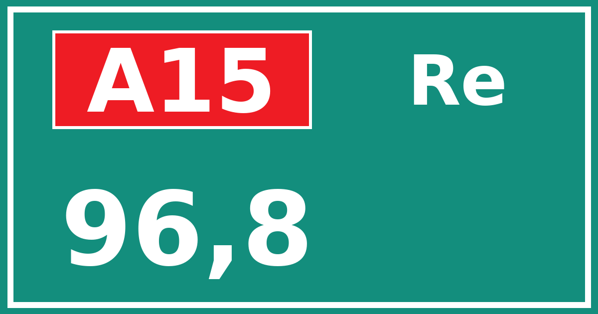 Hectometerbord A15 96,8 zijde Re