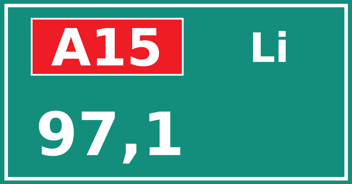 Hectometerbord A15 97,1 zijde Li