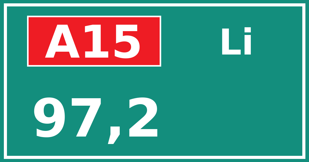 Hectometerbord A15 97,2 zijde Li