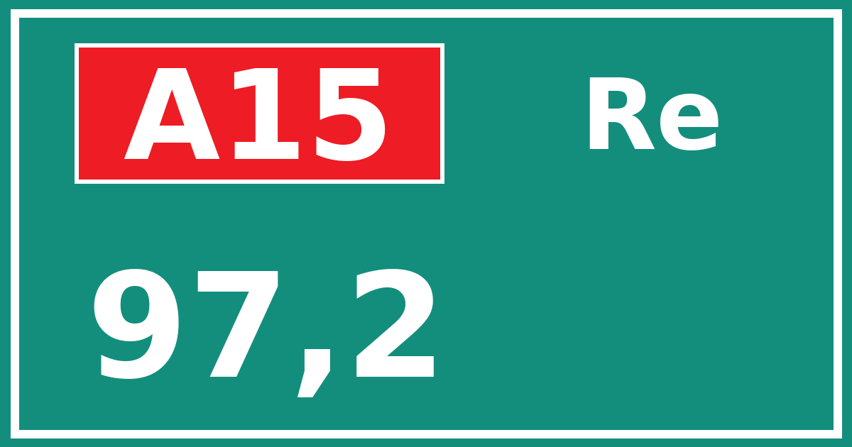 Hectometerbord A15 97,2 zijde Re