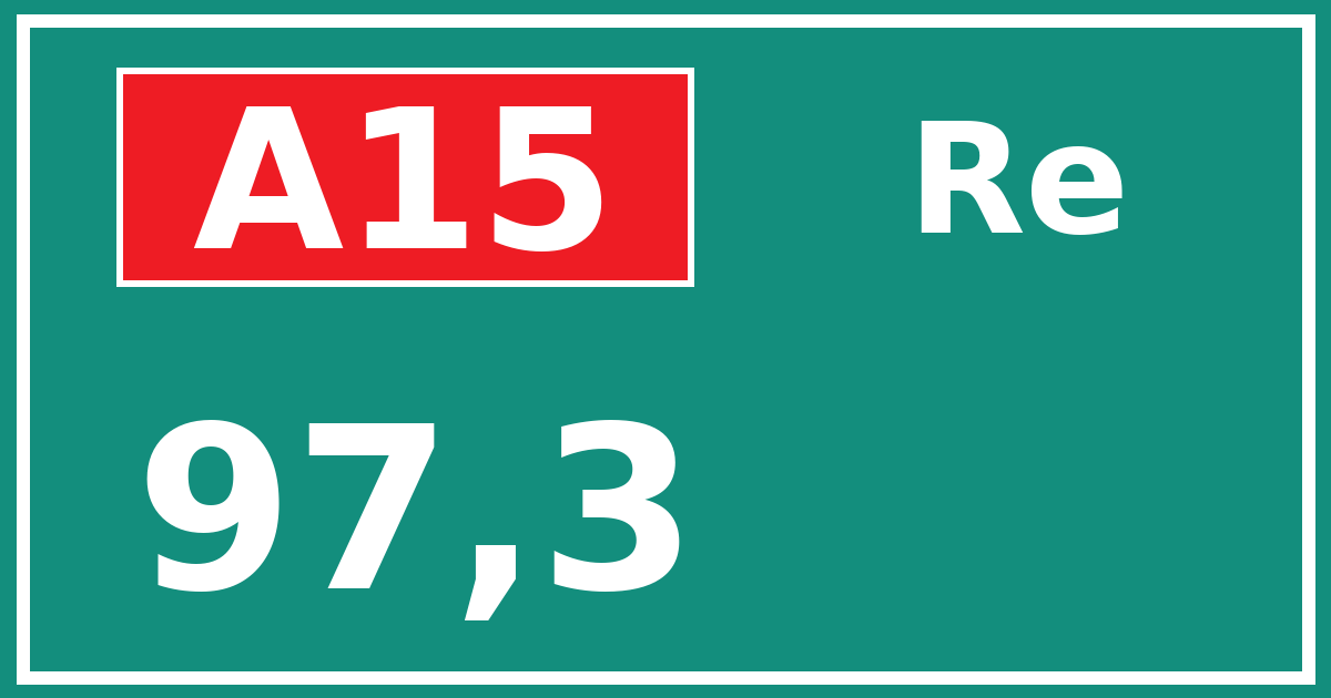 Hectometerbord A15 97,3 zijde Re