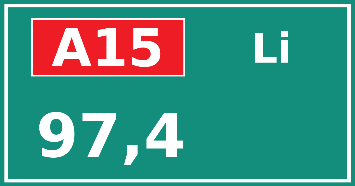 Hectometerbord A15 97,4 zijde Li