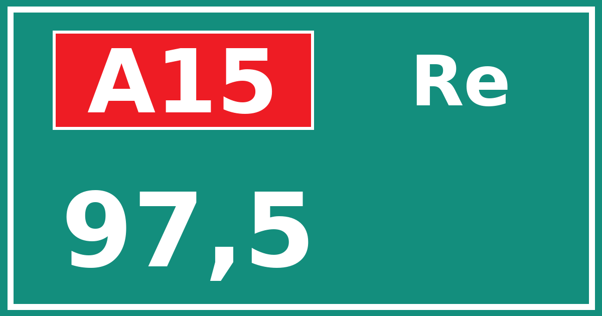 Hectometerbord A15 97,5 zijde Re