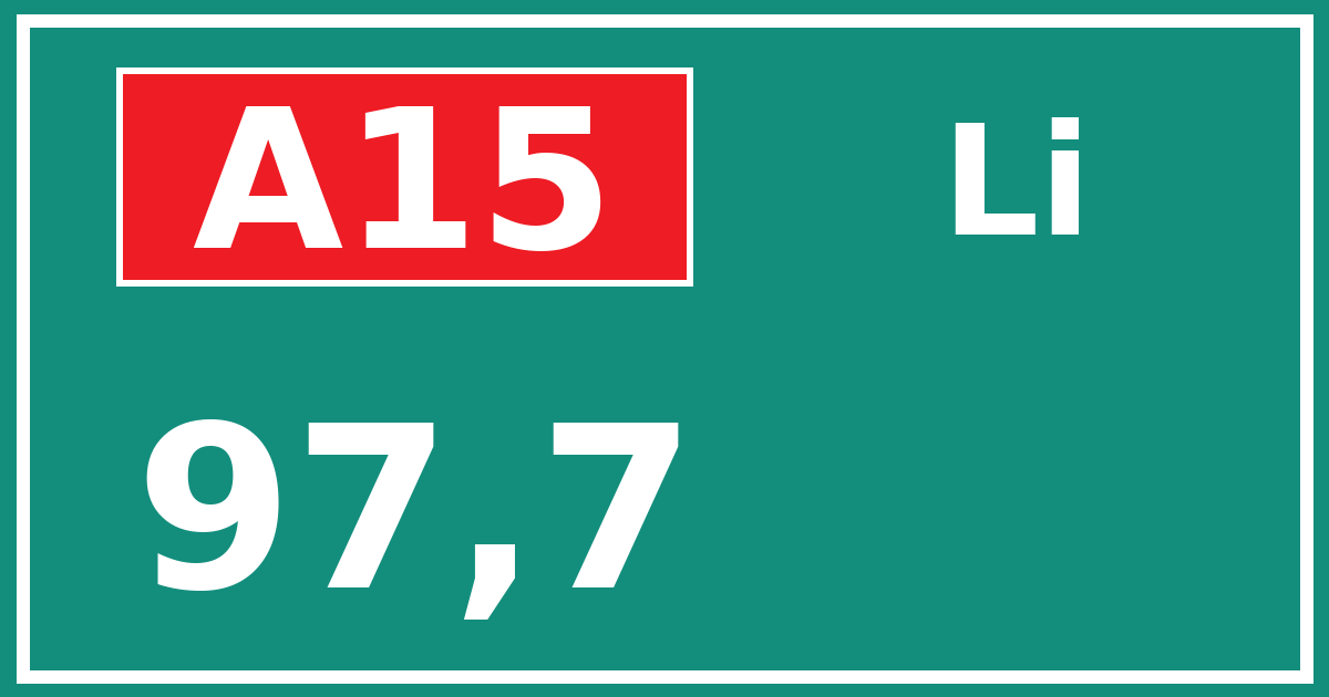 Hectometerbord A15 97,7 zijde Li