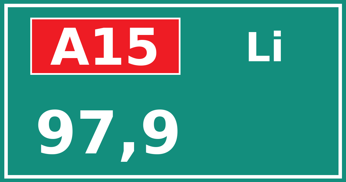 Hectometerbord A15 97,9 zijde Li
