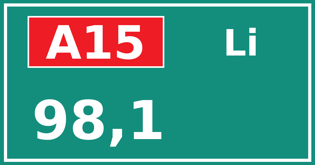 Hectometerbord A15 98,1 zijde Li