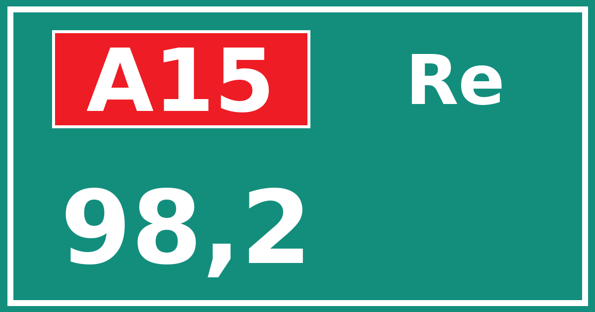 Hectometerbord A15 98,2 zijde Re