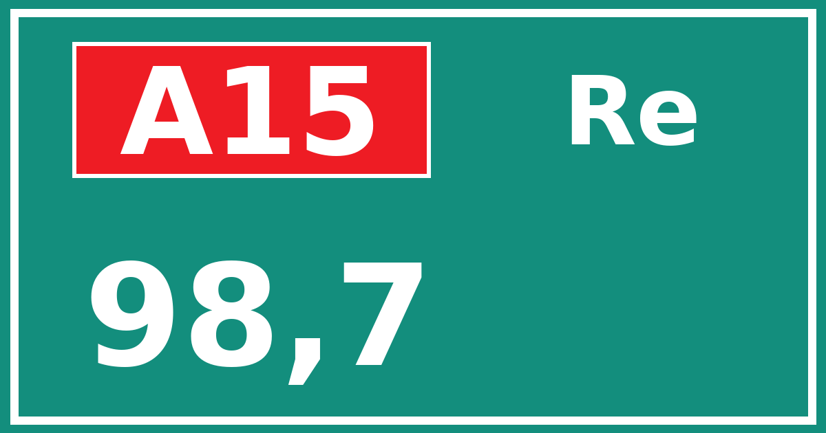 Hectometerbord A15 98,7 zijde Re