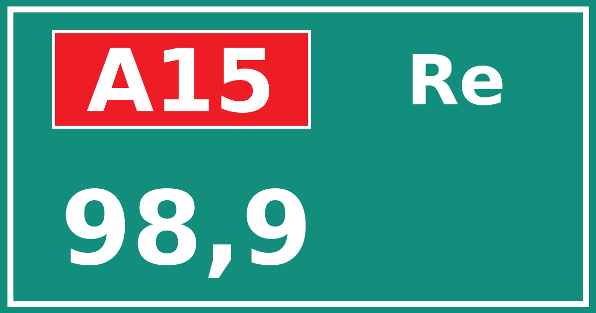 Hectometerbord A15 98,9 zijde Re