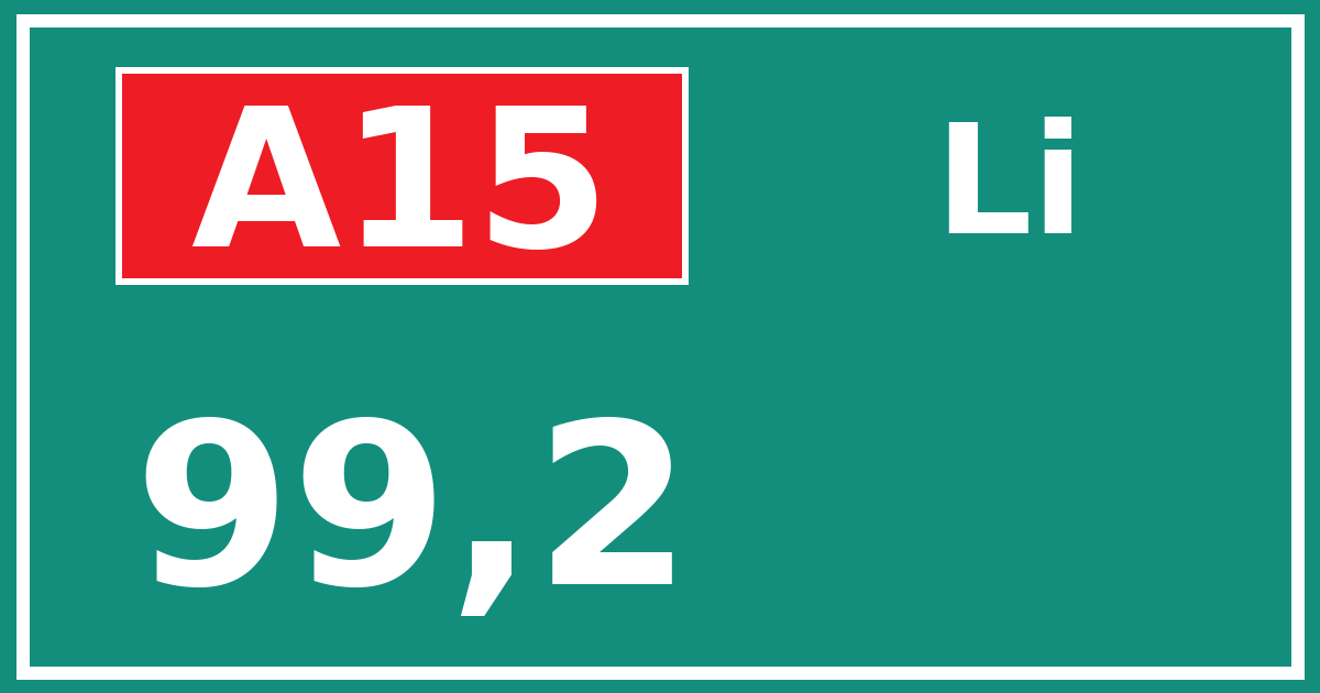 Hectometerbord A15 99,2 zijde Li