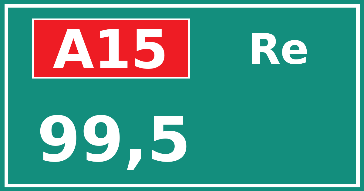 Hectometerbord A15 99,5 zijde Re