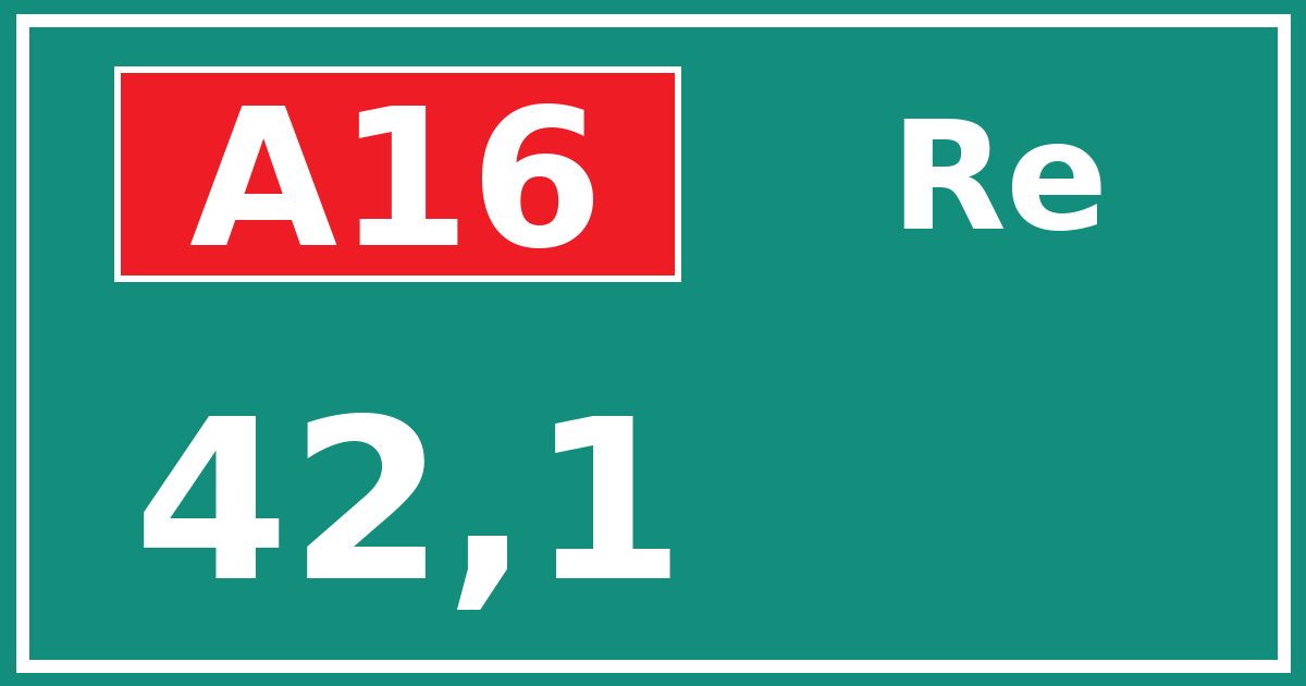 Hectometerbord A16 42,1 zijde Re