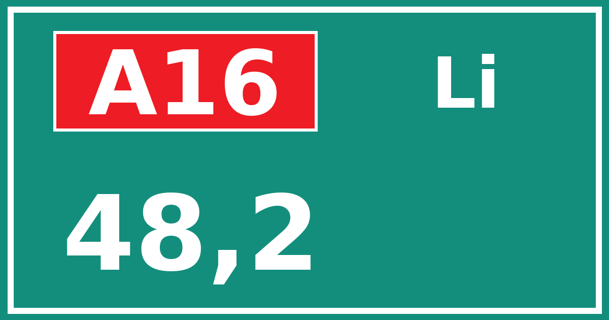 Hectometerbord A16 48,2 zijde Li