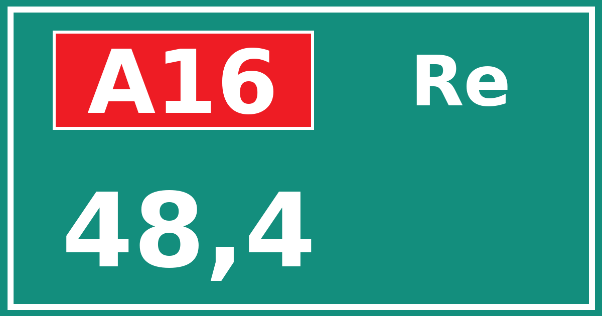 Hectometerbord A16 48,4 zijde Re