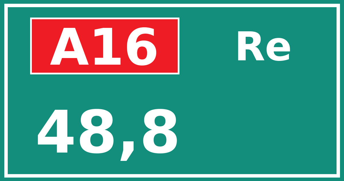 Hectometerbord A16 48,8 zijde Re