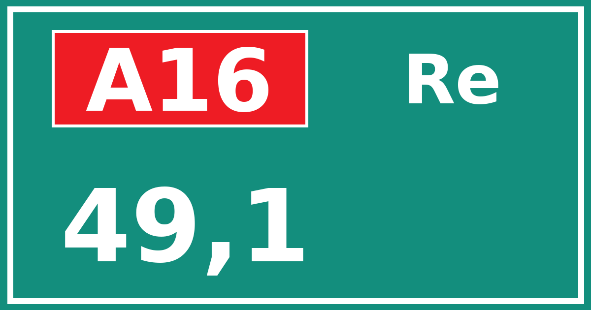Hectometerbord A16 49,1 zijde Re