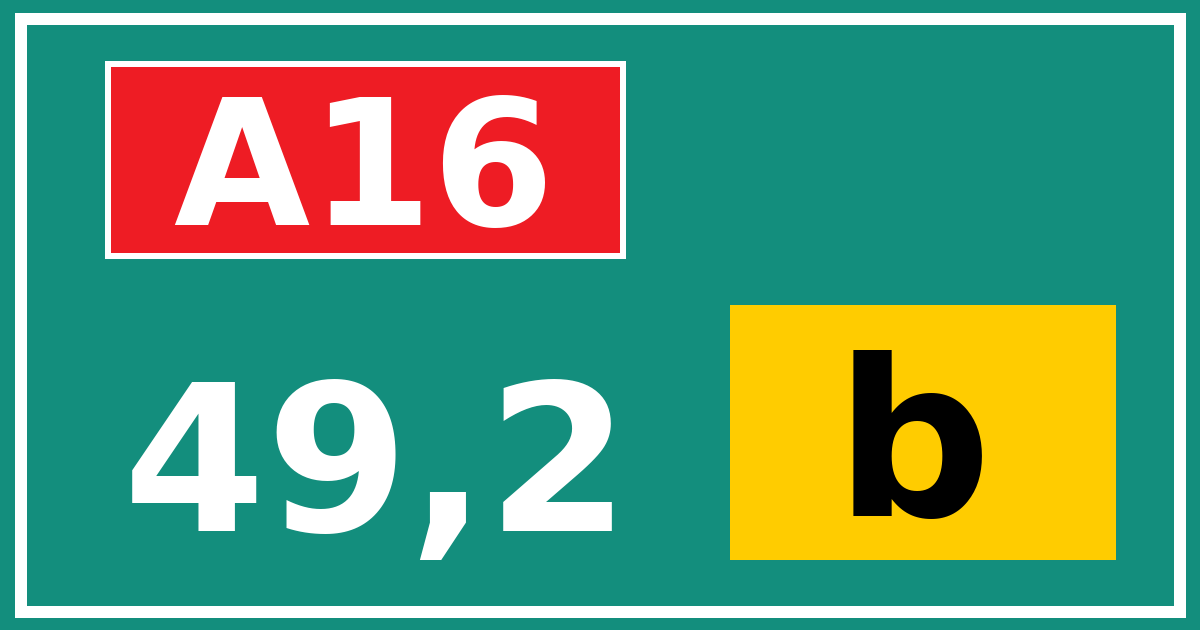 Hectometerbord A16 49,2 letter b